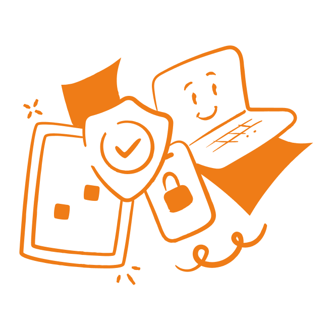 Key features illustration in Holiplay's branded colour